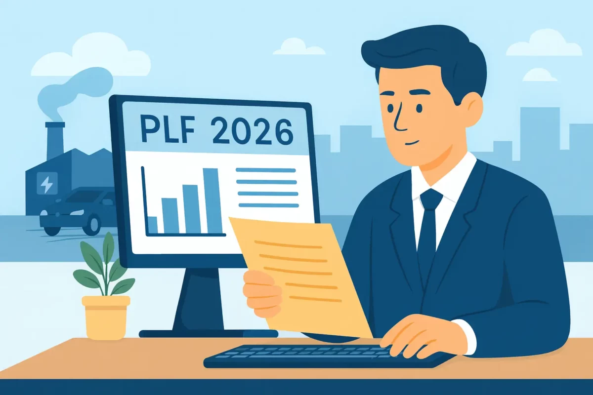 PLF 2026 : impact fiscal sur les flottes d’entreprise Illustration d’un gestionnaire analysant les mesures du PLF 2026 pour sa flotte automobile